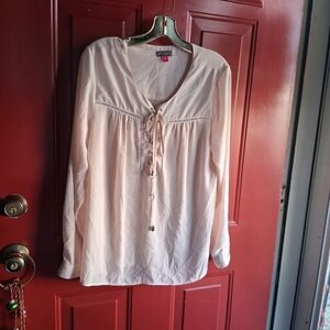 Vince Camuto Light Pink Blouse with Lace-Up Front